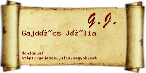 Gajdács Júlia névjegykártya